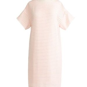 J.Crew Pink Pleated Chiffon T-Shirt Dress